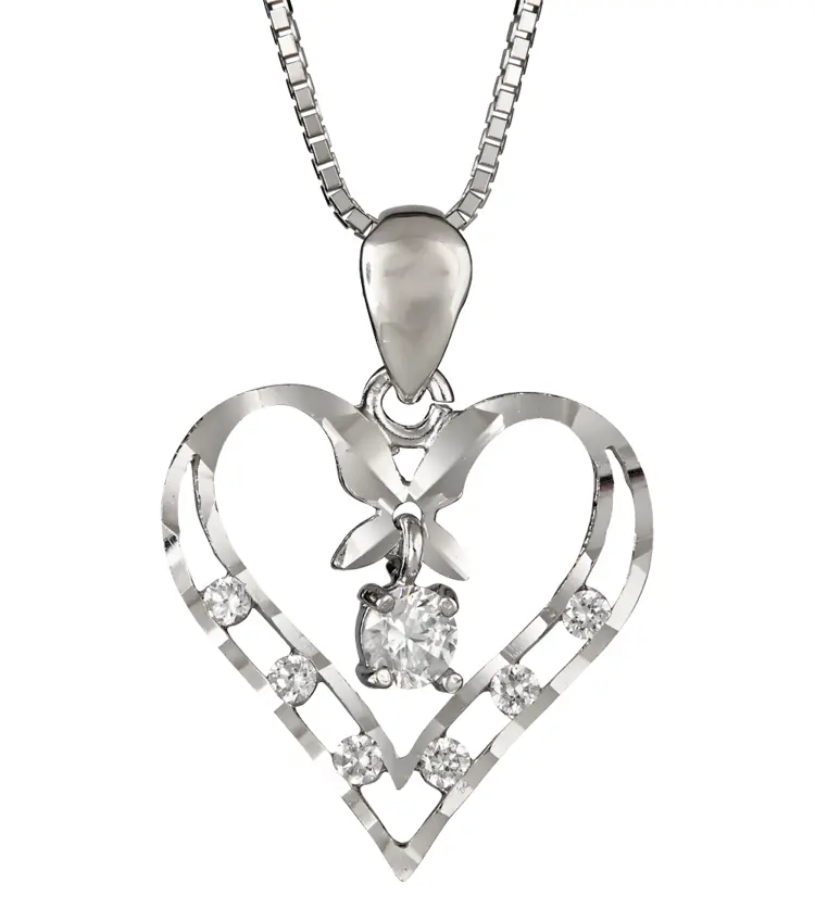Silver Heart Pendant Necklace