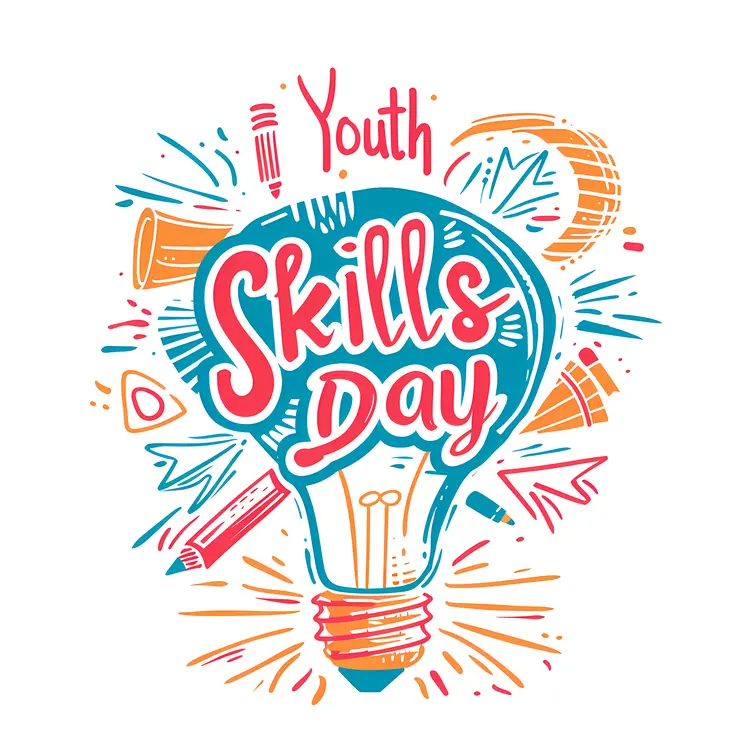 Colorful Youth Skills Day Light Bulb