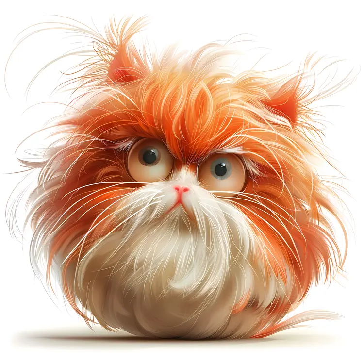 Orange and White Fluffy Cat