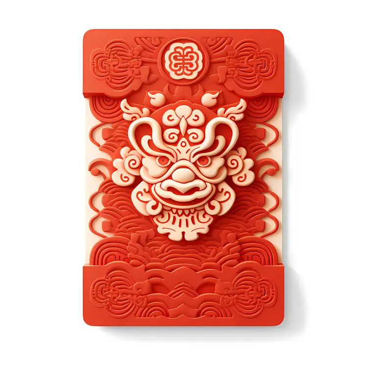 Ornate Red Decorative Mask