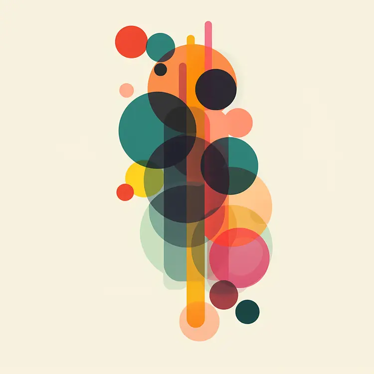 Colorful Abstract Art with Overlapping Circles