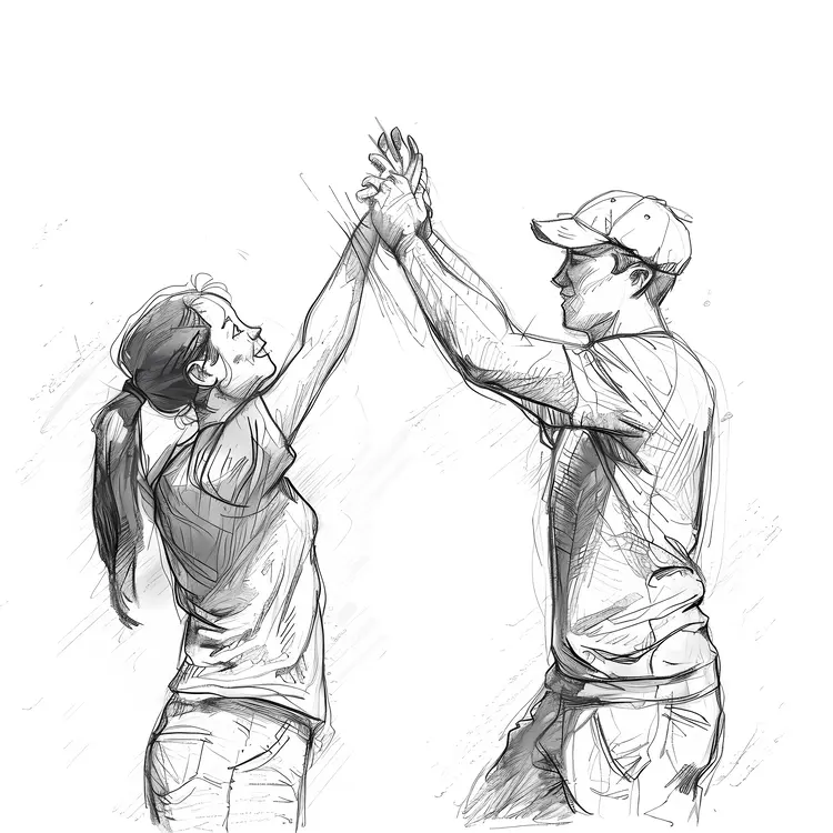 High Five Gesture Sketch