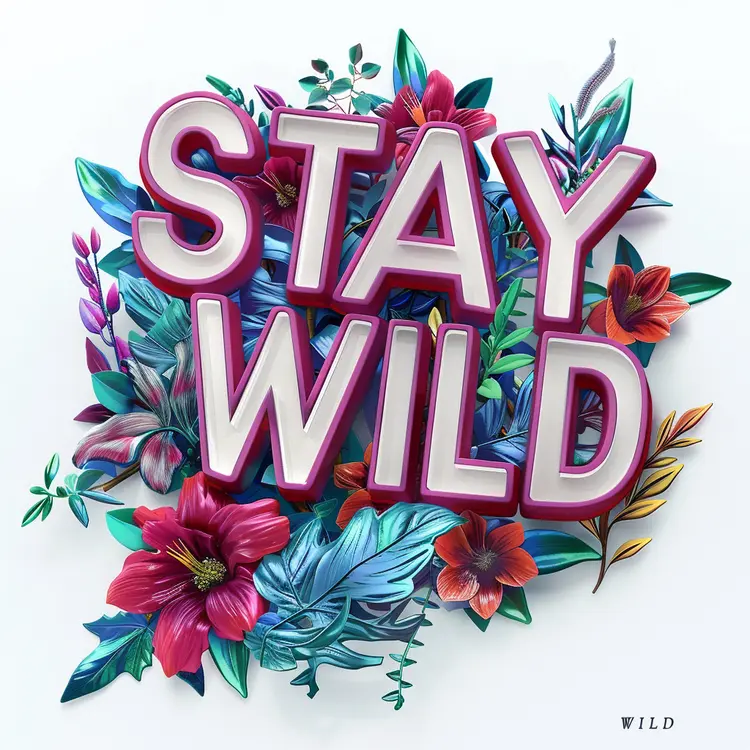 Stay Wild Floral Typography