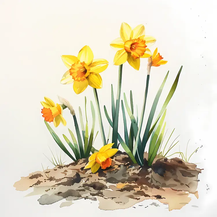 Yellow Daffodils in Bloom