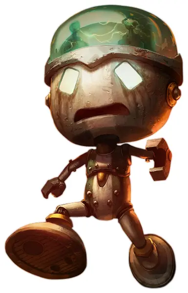 Metal Robot with Helmet