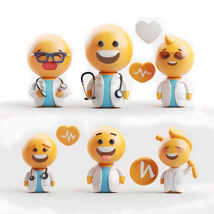 Doctor Emojis with Stethoscopes