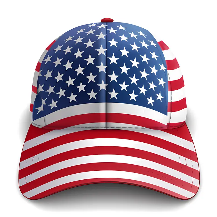 Patriotic Baseball Cap with Stars and Stripes