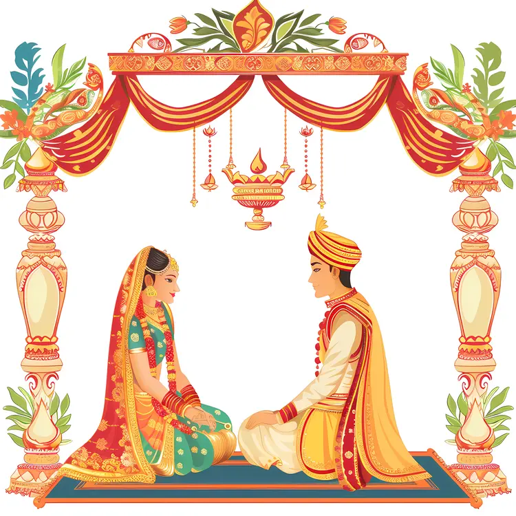 Traditional Wedding Ceremony Illustration