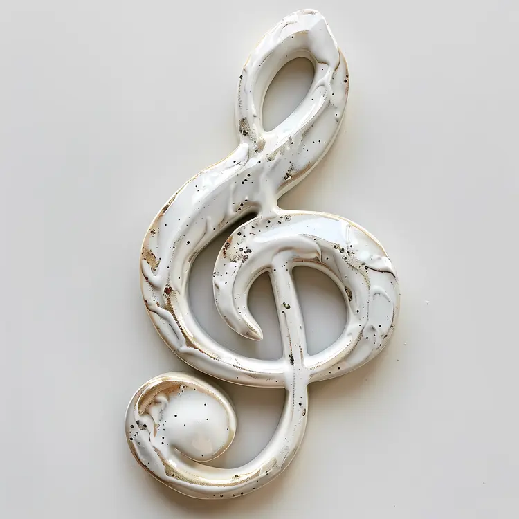 Minimalist White Treble Clef Art