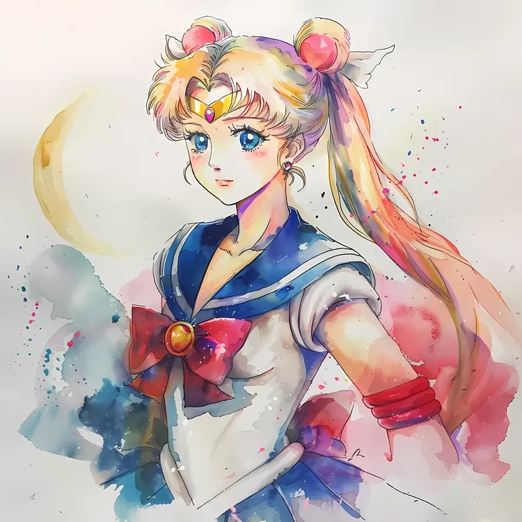 Sailor Moon Watercolor Illustration