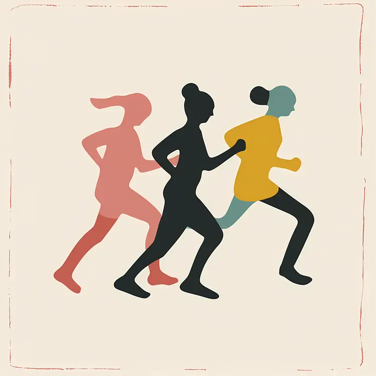 Minimalist Running Figures Illustration