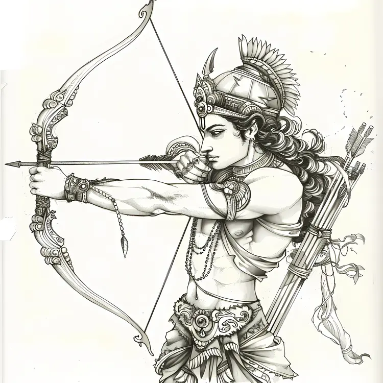 Detailed Sketch of an Archer