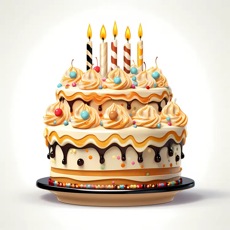Delicious Birthday Cake with Candles