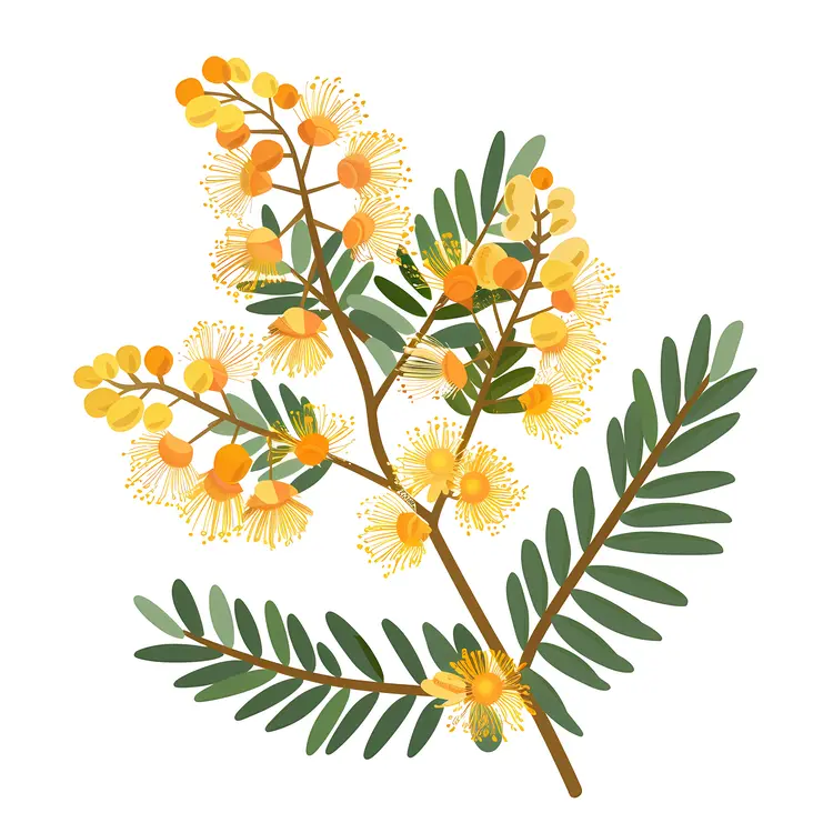 Yellow Flowers with Green Leaves
