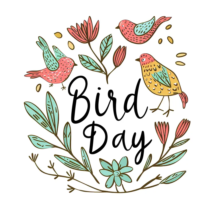 Colorful Birds Illustration for Bird Day