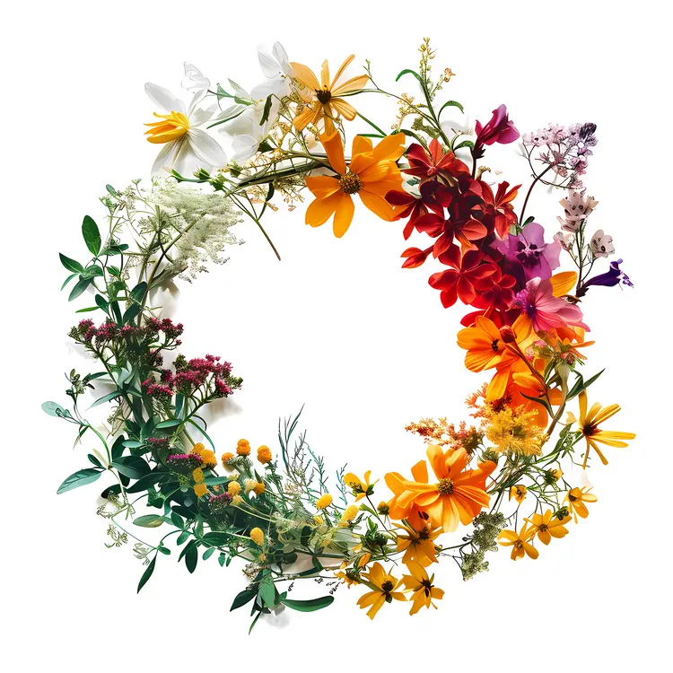 Colorful Flower Wreath