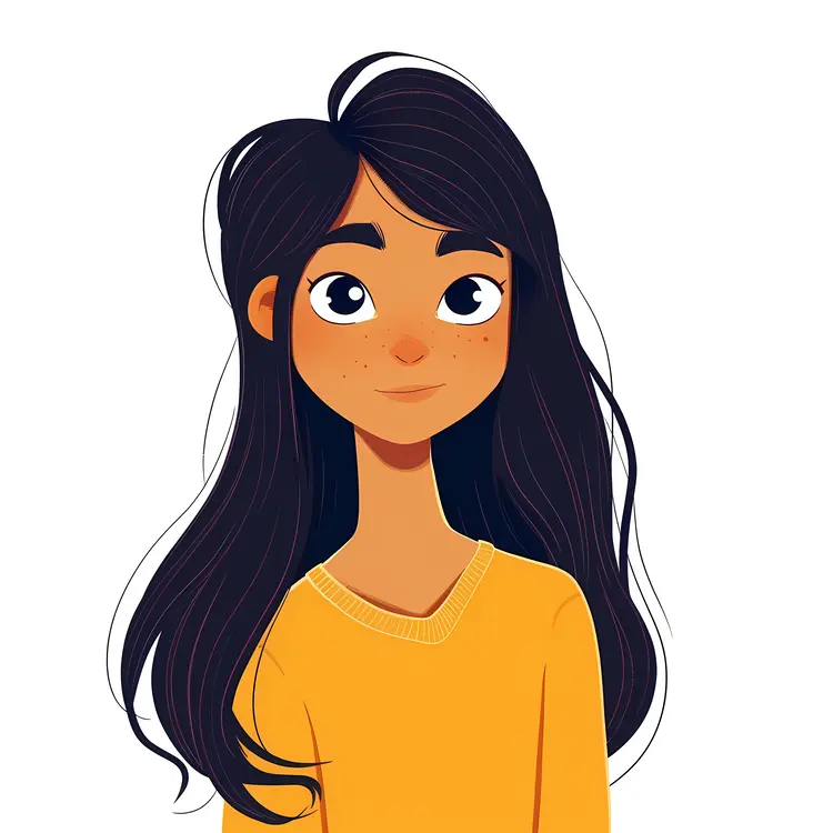 Stylized Portrait of a Girl in a Yellow Top