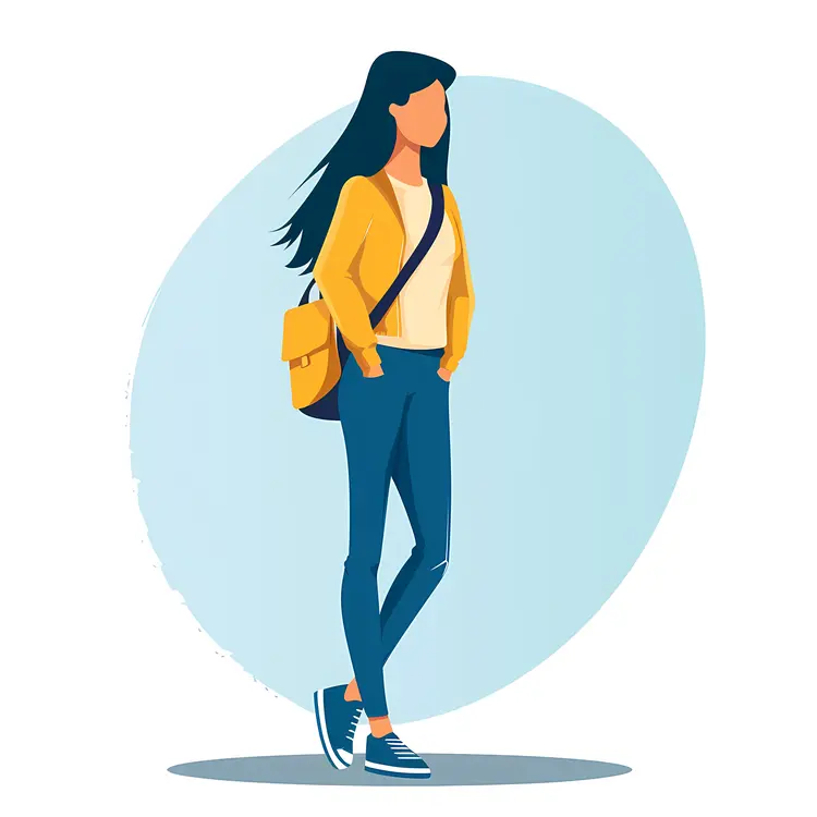 Minimalist Girl with Yellow Jacket