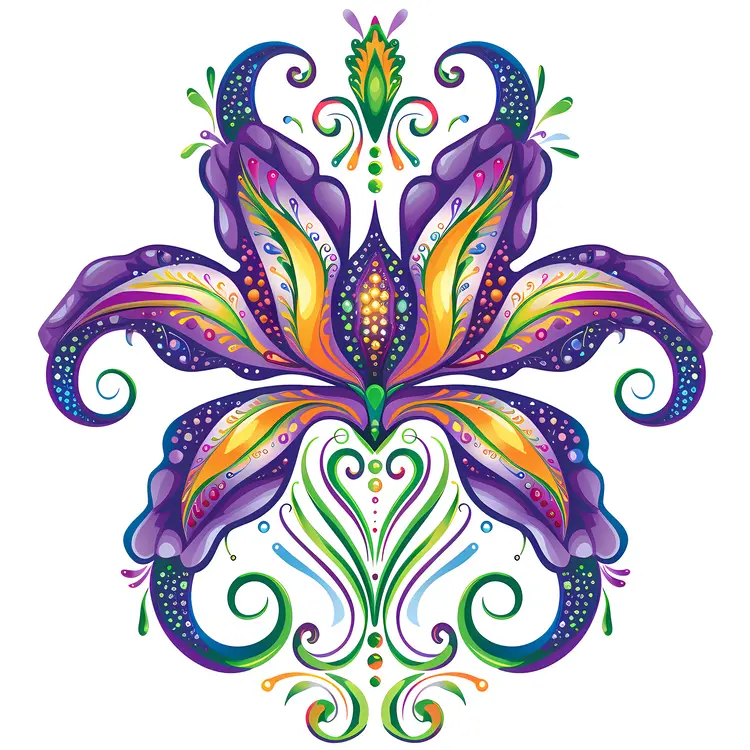 Purple and Yellow Flower Design
