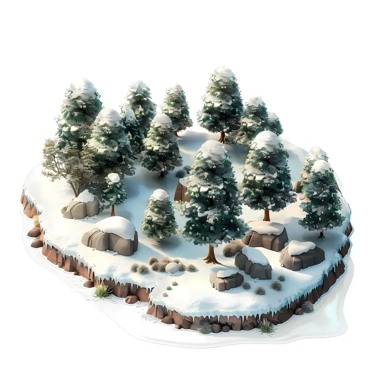 Snowy Forest with Pine Trees