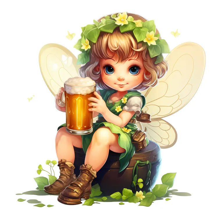 Cute Fairy with Beer Mug