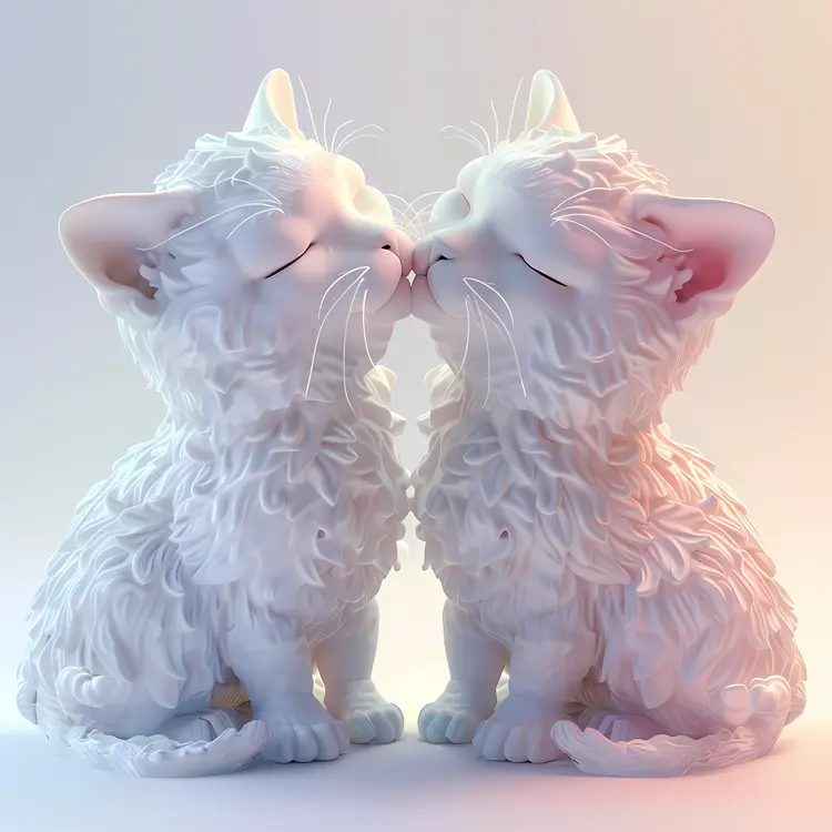 Adorable Kissing Kittens