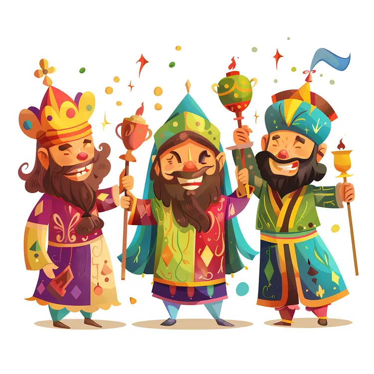 Three Kings in Festive Attire