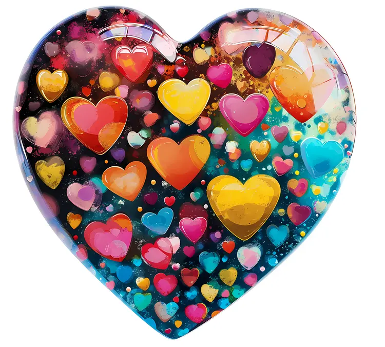 Colorful Hearts Collage