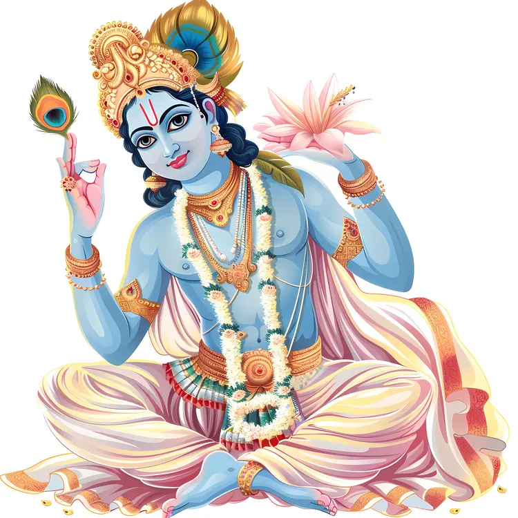 Blue Deity with Lotus