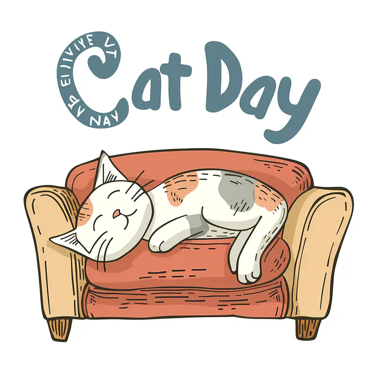 Cat on Couch on Cat Day