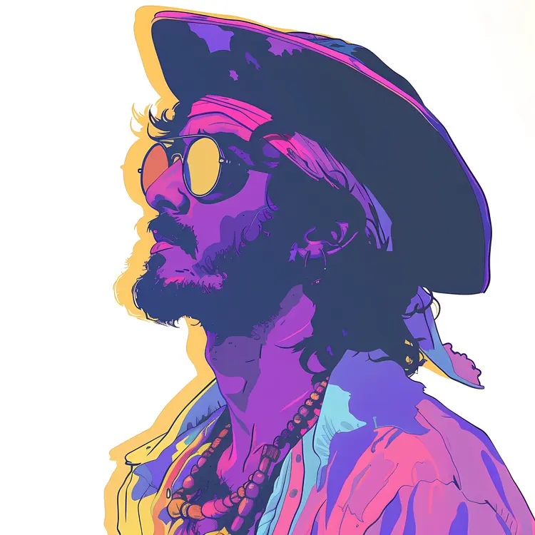 Man in Hat and Sunglasses