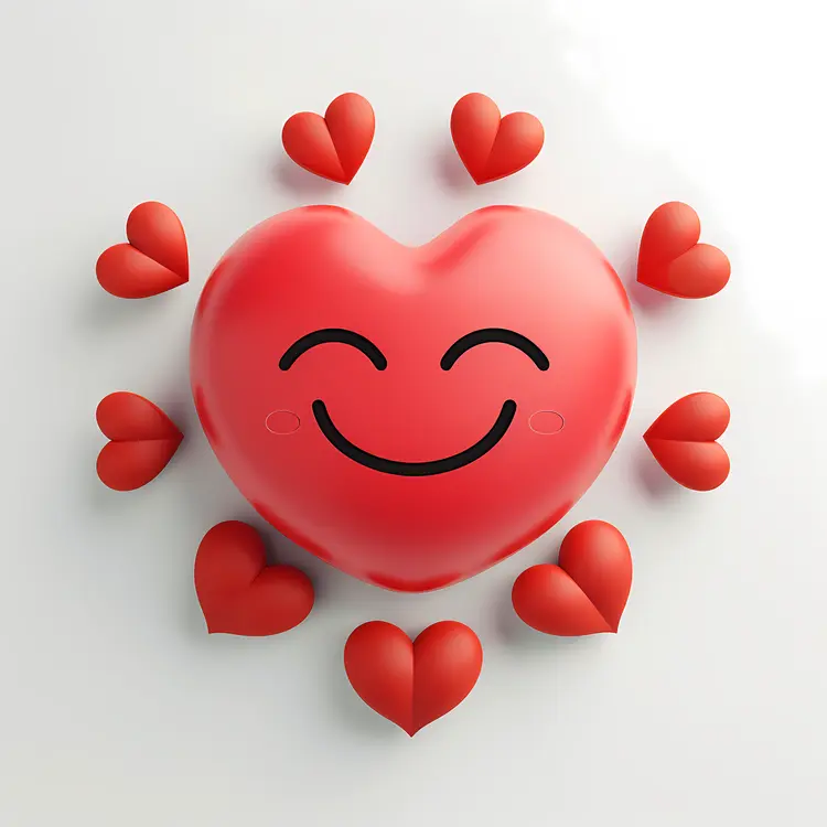 Smiling Heart Emoji with Small Hearts