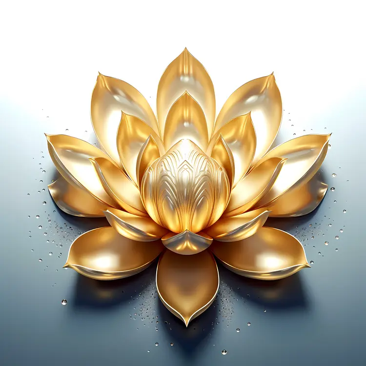 Elegant Golden Lotus Flower