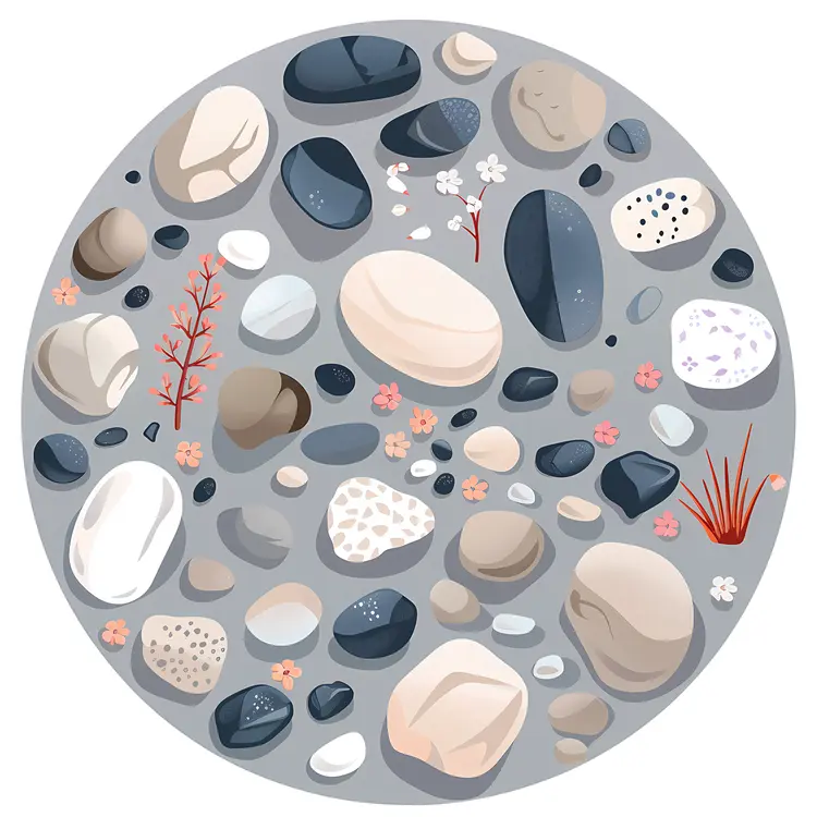Colorful Stones in Circular Frame