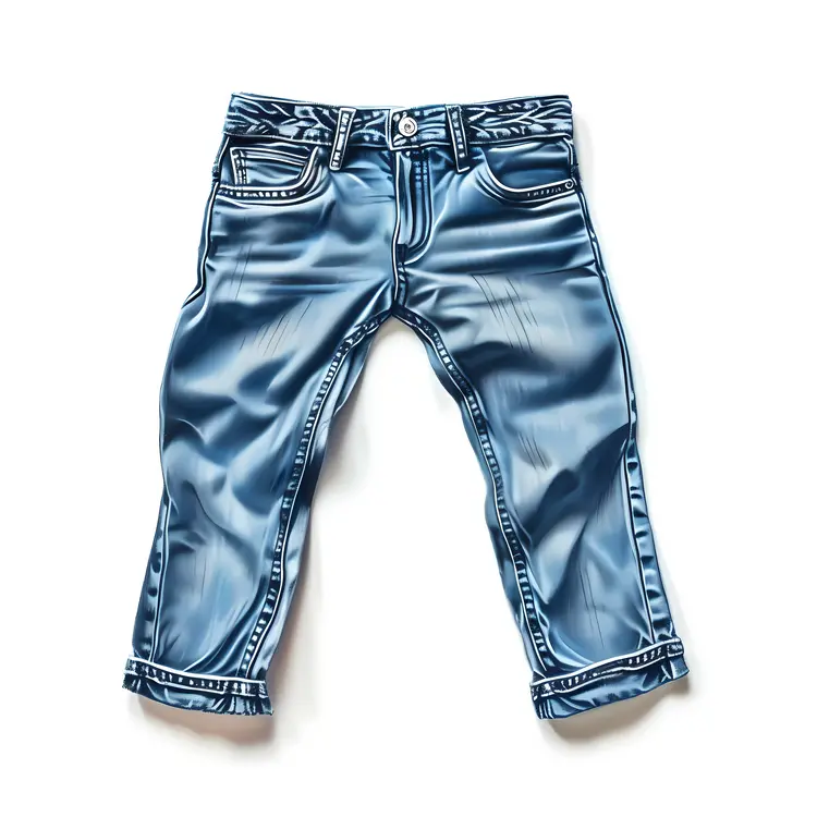 Stylish Blue Jeans on White Background