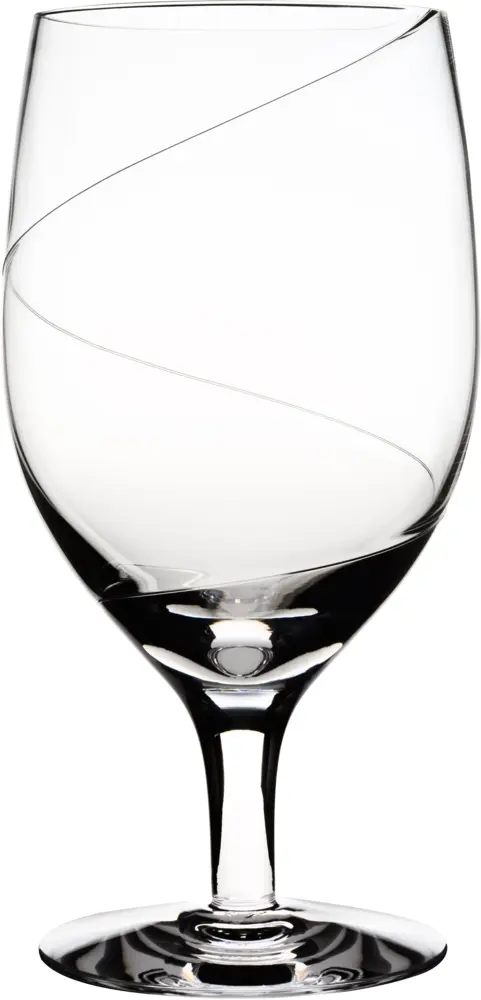 Empty Transparent Wine Glass with Swirl Design