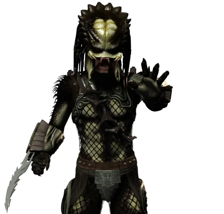 Predator Character with Weapon Illustration