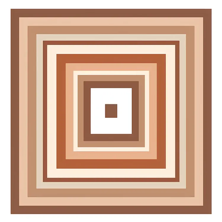 Brown Nested Squares Geometric Design