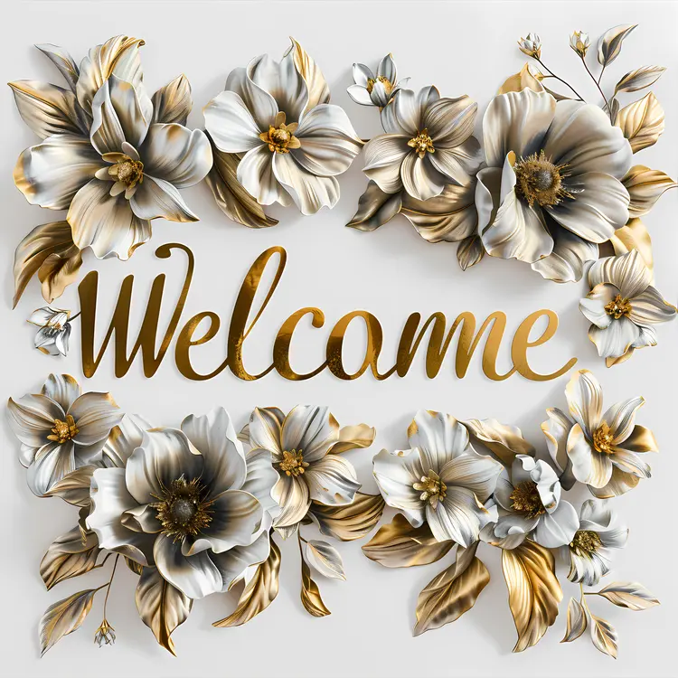 Elegant Floral Welcome Sign