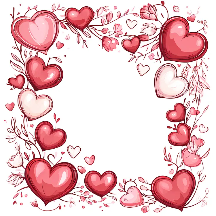Pink Heart Square Frame