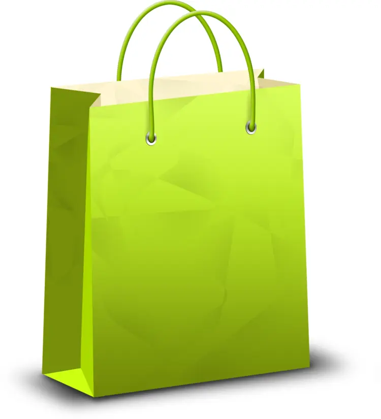Green Shopping Bag with Handles
