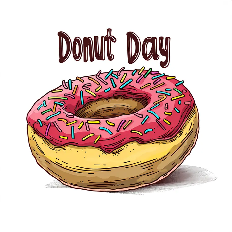 Tasty Donut with Sprinkles for Donut Day