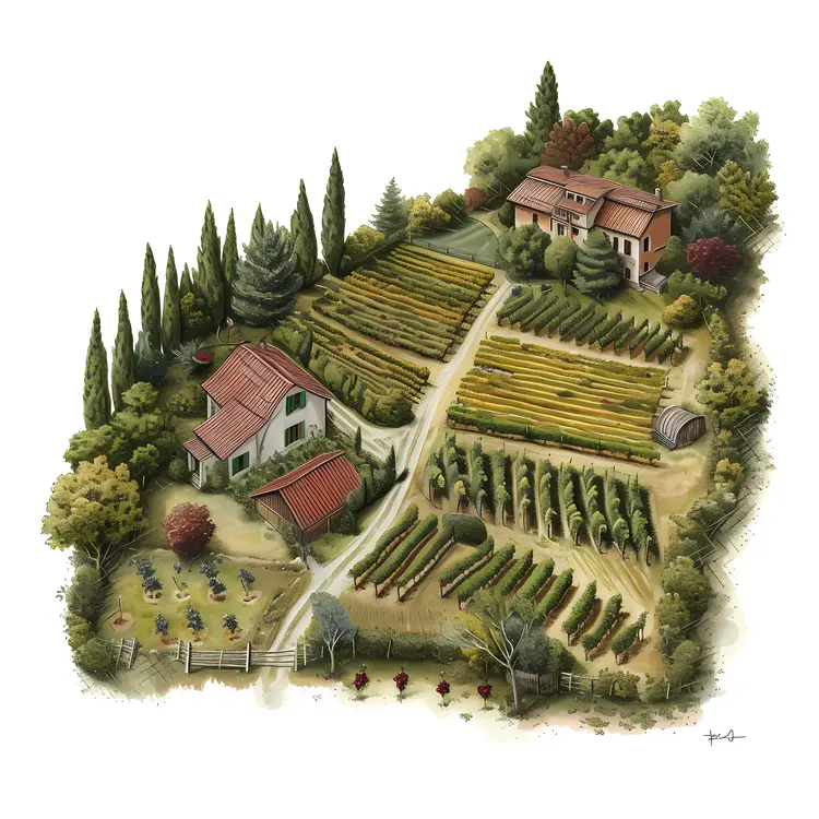 Charming Farm with Vineyard and Houses