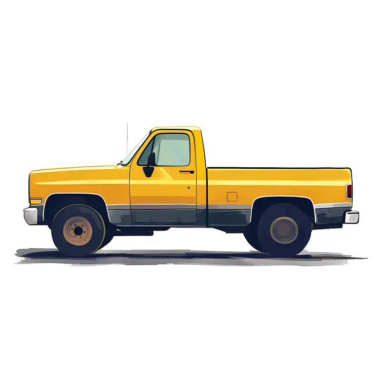 Yellow Pickup Truck Illustration
