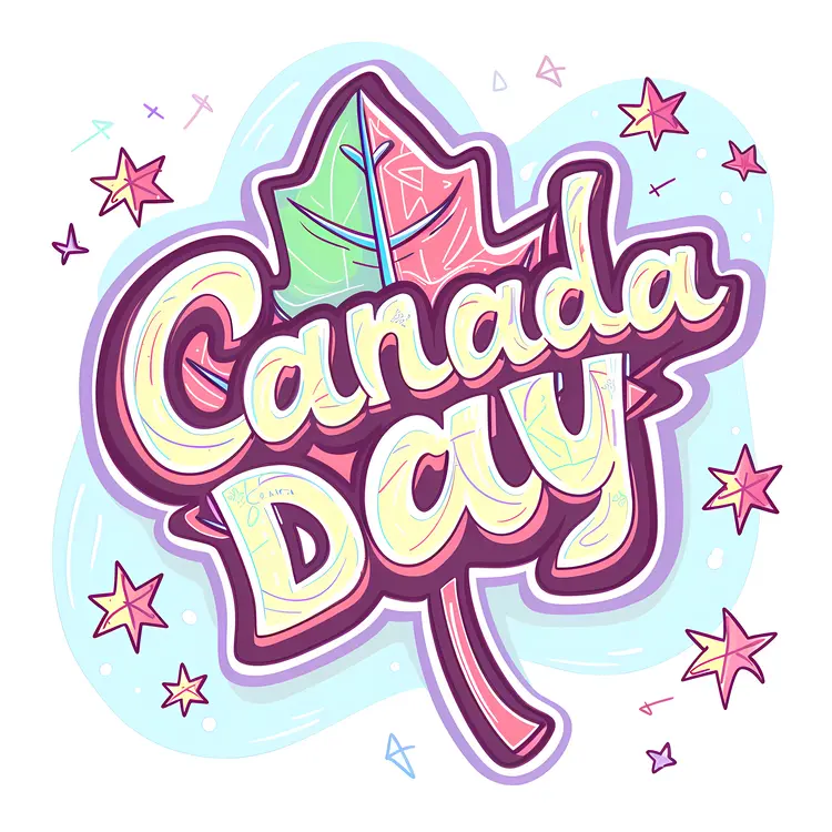 Colorful Leaf Design for Canada Day Celebration