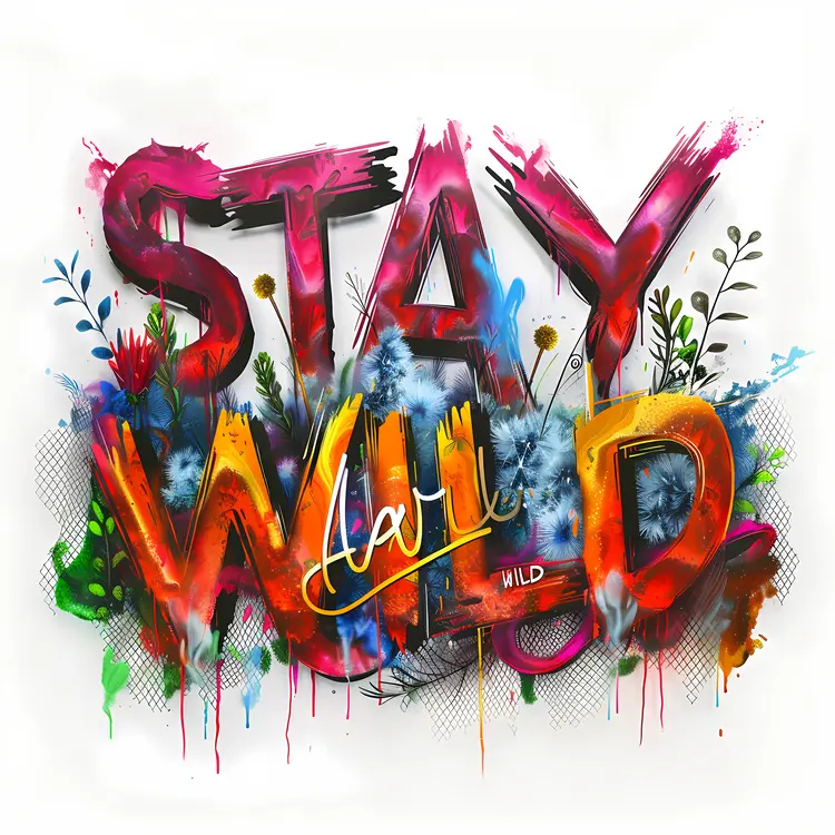 Colorful Stay Wild Graffiti Art