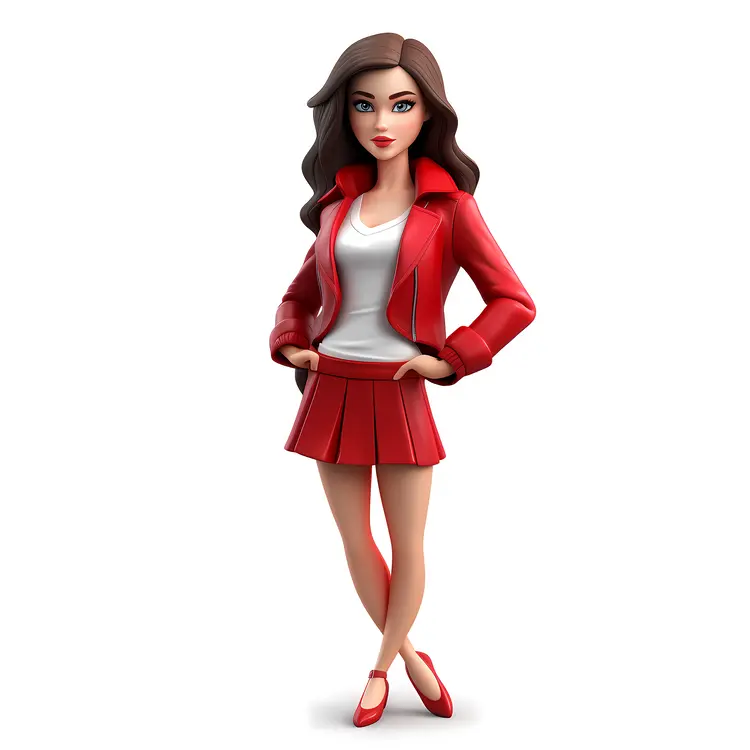 Stylish Woman in Red Jacket