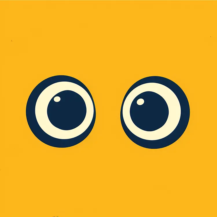 Simple Yellow Cartoon Eyes