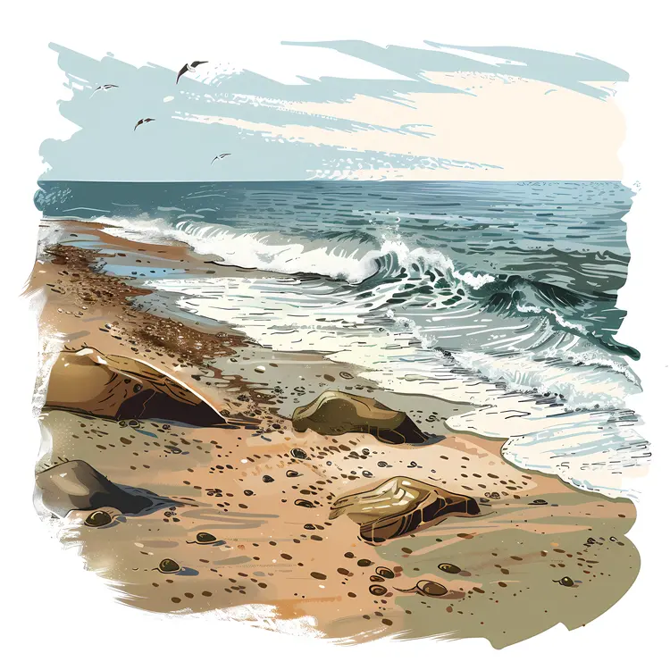 Rocky Beach Illustration