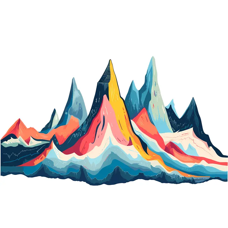 Vibrant Abstract Mountain Peaks